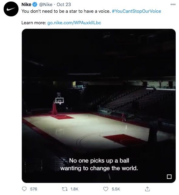 Twitter Video Requirements: Nike's ad with captions